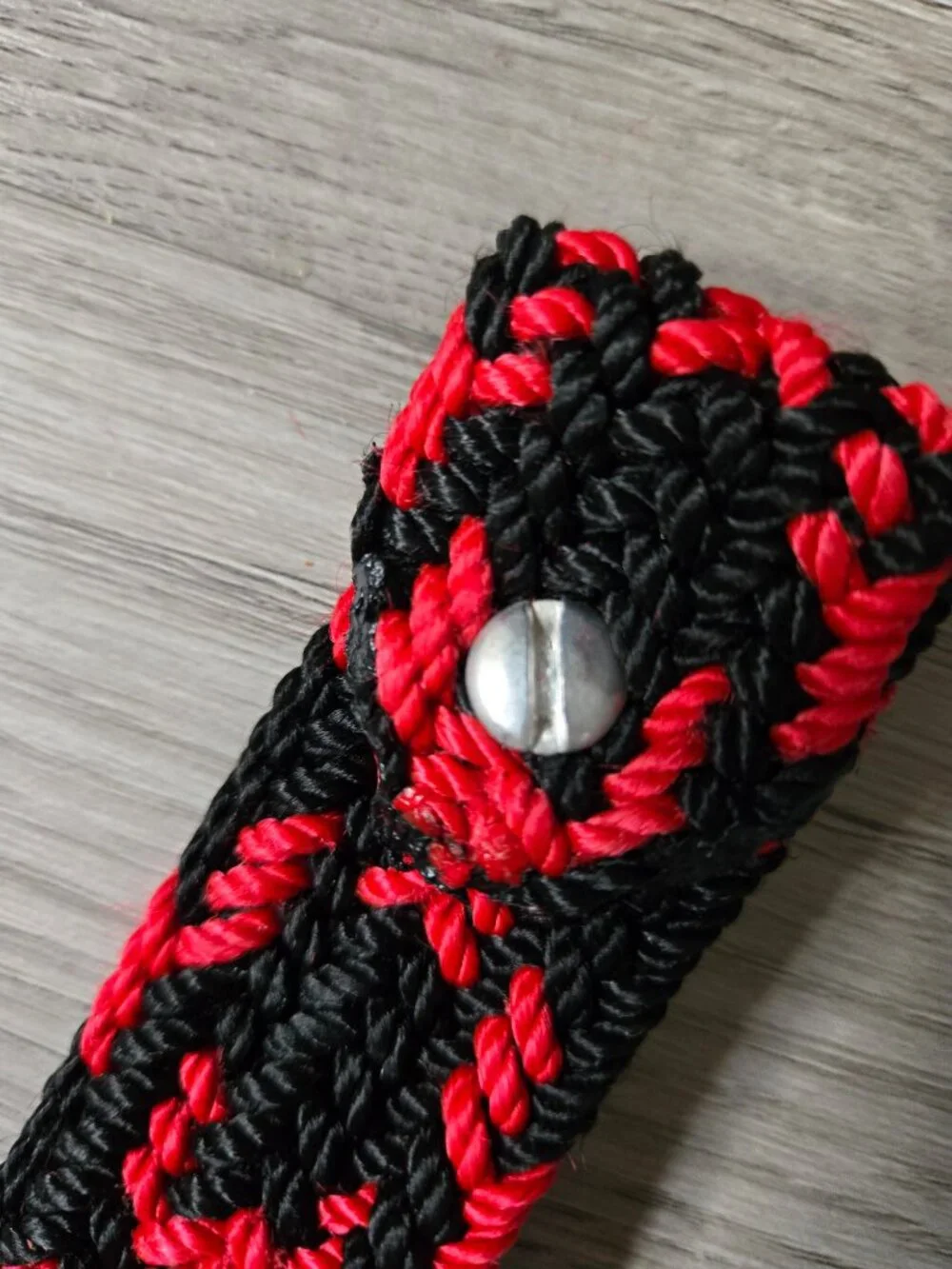 Vintage red & black braided belt
